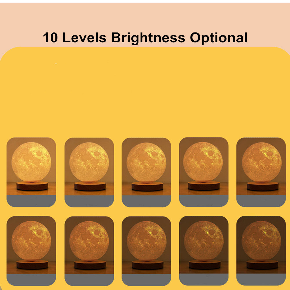 LED lamp with 10 brightness levels displayed on a yellow background